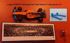 3D Printed Custom Horizontal Wall Mount for Lego MCLaren F1 #42141