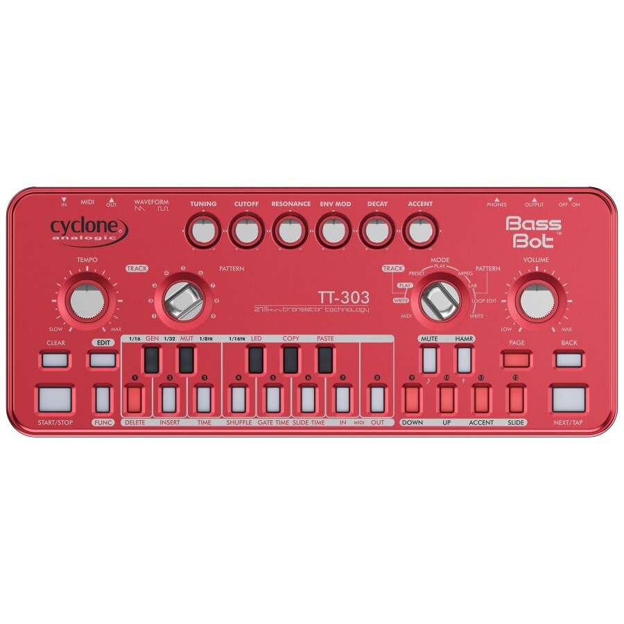 Cyclone analogic TT303 Bass Bot METALLIC RED Clone no TD3 Cyclone analogic TT303 Bass Bot METALLIC RED Clone no TD3