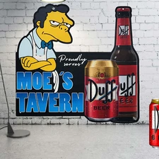 Huge Moe's Tavern Proudly Serves Metal Sign Mancave, Bar Wall Decor Duff Beer