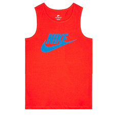Nike Men's Sportswear Icon Futura Tank Top SMALL - Crimson Red / Blue Logo NEW