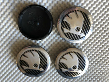 4x Skodas Carbon Fibre Wheel center caps 56mm Scala Rapid Fabia Octavia Roomster