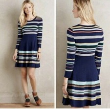 Moth Luca Striped Sweater Dress Navy XXS Petite EUC