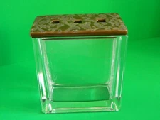 Rectangle Glass With Ceramic Top Bud Vase 3 Holes