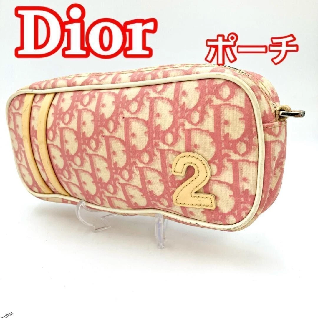 Pochette Christian Dior trotteur rose 1206 en bon état envoi du Japon