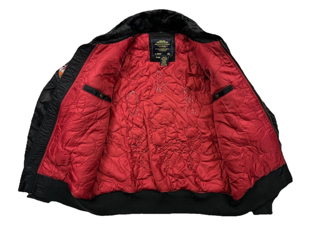 Alpha Industries Jacket Mens 3XL Black Bomber Flight Injector Fart
