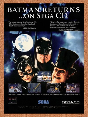 1993 Batman Returns Sega CD Original Advertisement / Retro Promo v1