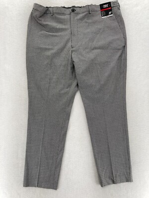 JF Ferrar Cropped Hybrid Pants Mens 42x30 Slim Fit Gray Check
