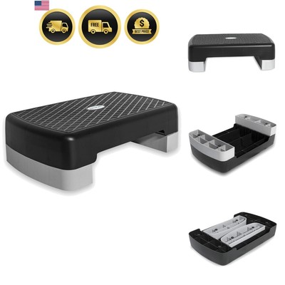 Aerobic Step Platform Exercise Step Compact Non Slip Adjustable Fitness Equip...
