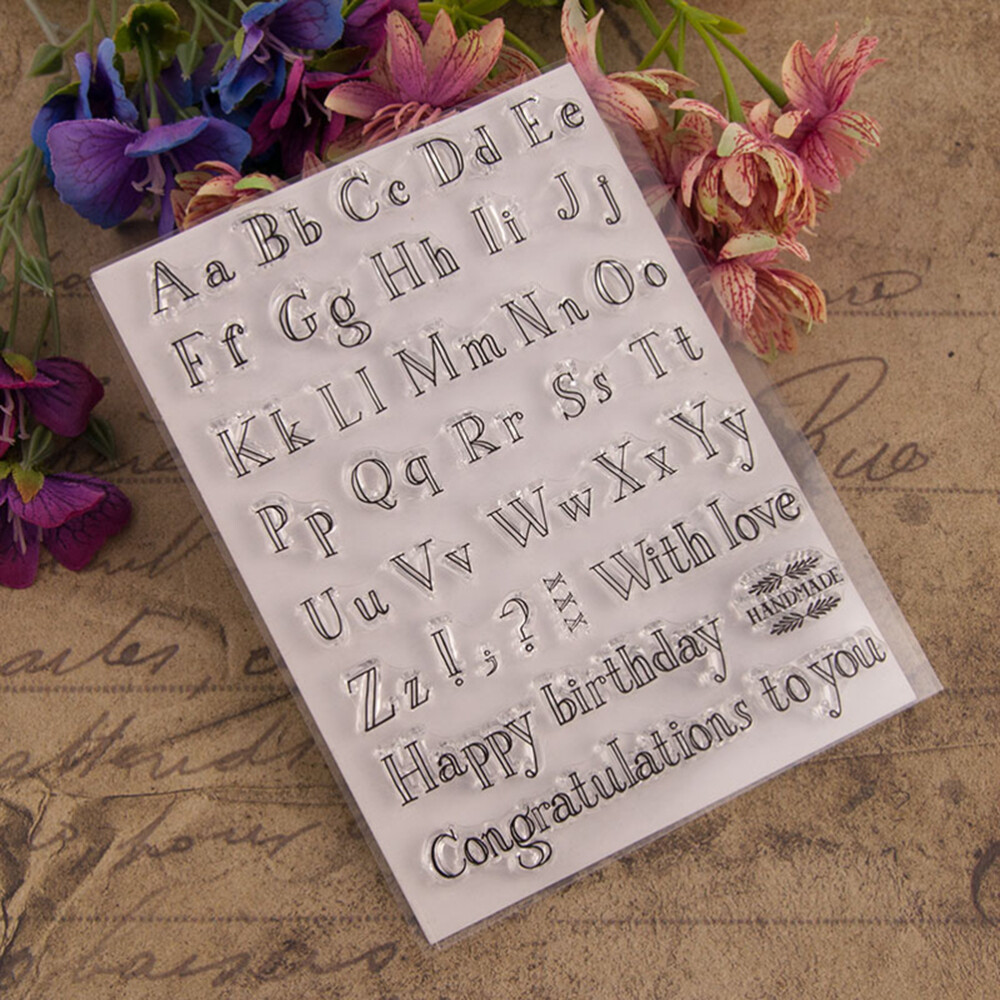 Stamps for Crafts Large Letter See-through Scrapbook Stamping Child