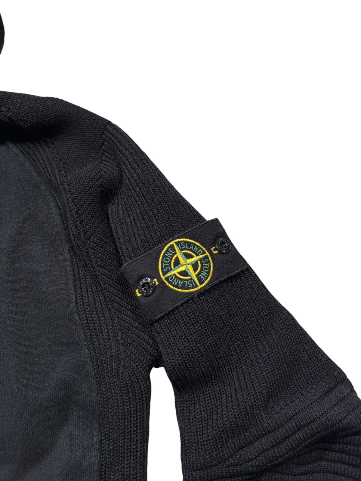 Maglione Stone Island uomo nero maglia gomito maglione felpa con cappuccio taglia media M