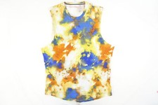 SUN STONE TIE DYED ORANGE BLUE LARGE SLEEVELESS TEE TSHIRT MENS NWT NEW