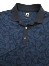 Mens Large FootJoy FJ golf polo shirt blue paisley