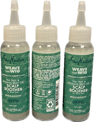 SheaMoisture Scalp Soother Serum for Wig &Weave Tea Tree & Borage 2oz LOT OF 3