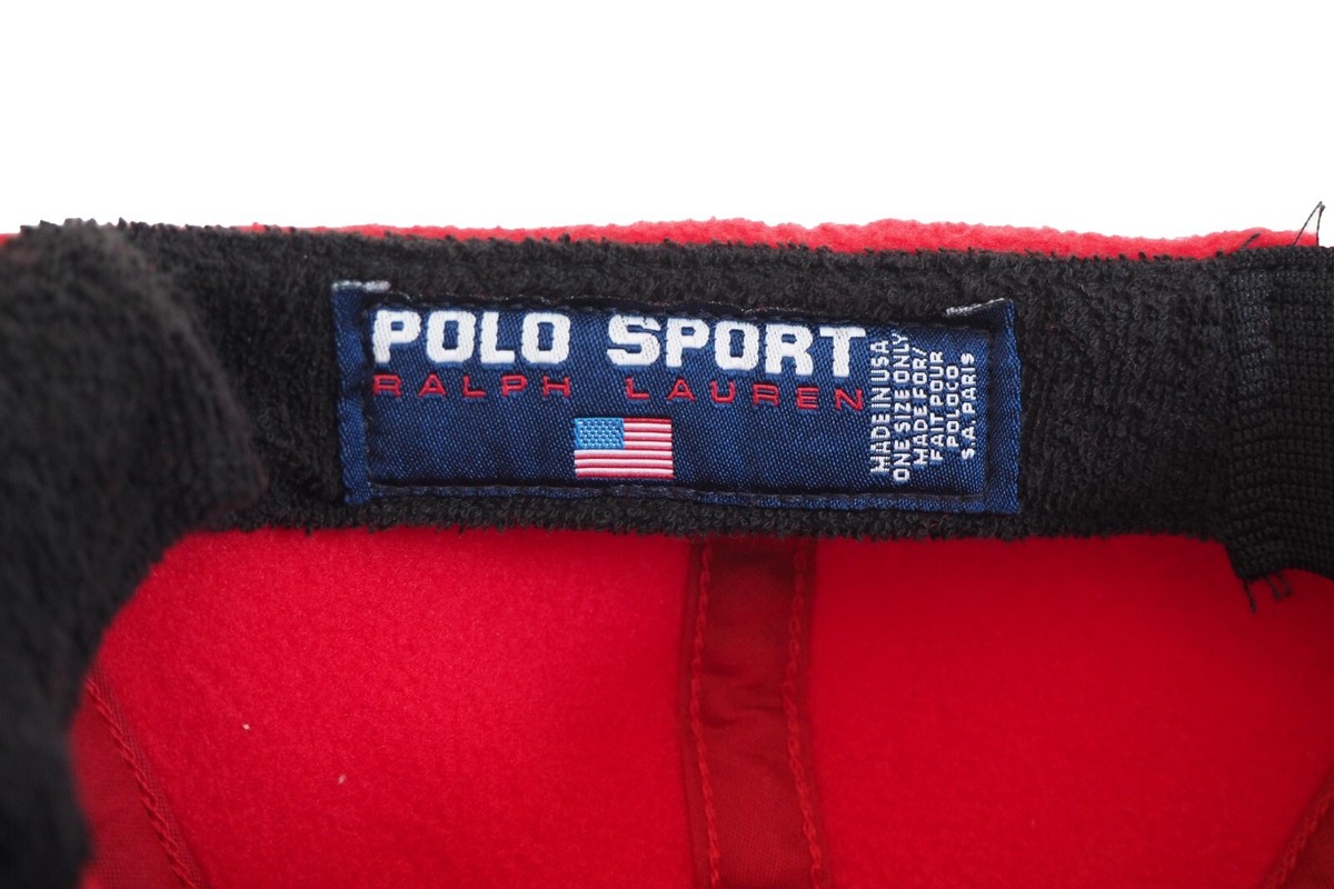 【超希少】90s 最初期 POLO SPORT Fleece Cap USA製 超希少】90s 最初期 POLO SPORT Fleece Cap USA製