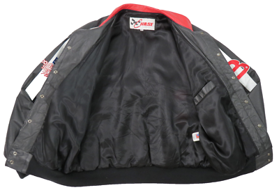 Vtg CHASE Authentics USA Men's XXL Leather NASCAR Bomber Jacket