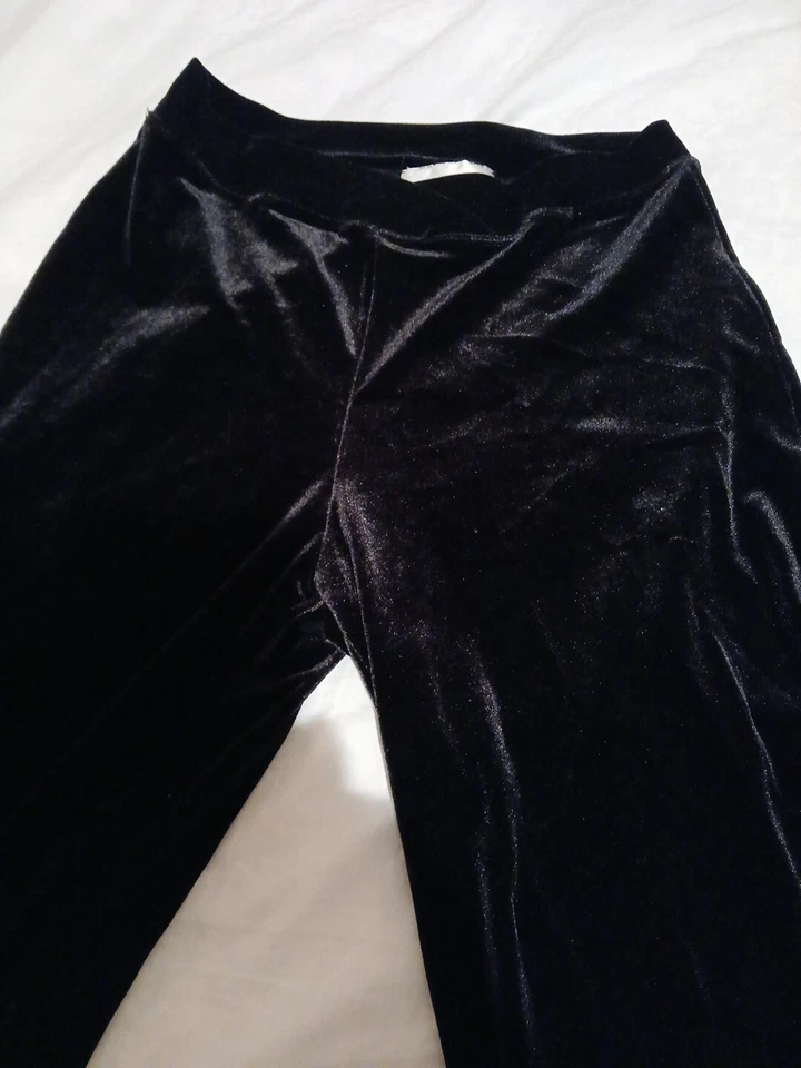 A BYER Women M Black Poly Stretch Soft Flare Leg Dress Christmas Pants 29" Ins - Image 2 of 4