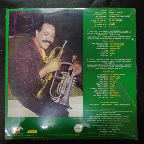 Elias Santana Y Su Orquesta – El Ciclon Del Caribe- Merengue, Venezuela, 1989 - Picture 2 of 2