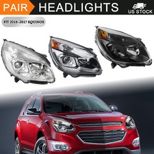Pair Headlights For 2016-2017 chevy Equinox Halogen Headlamp Assembly Left+Right