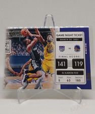 2021 DE'AARON FOX #1 PANINI CONTENDERS GAME NIGHT TICKET KINGS NBACARD