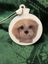 Handpainted Maltese Sparkly Christmas Ornament