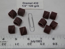  10 NEW Dremel 432 Sanding Drums - 120 Grit - 1/2" Rotary Tool Band Sleeve