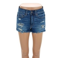 Aeropostale Aero Cheeky Shorts Womens Size 2 Distressed Denim Cut Off Jean