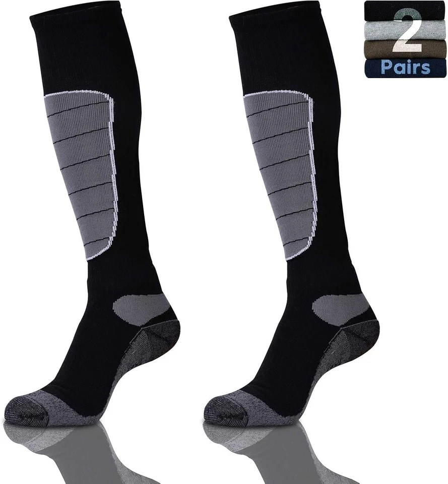 Calcetines de esquí de lana merino medianos térmicos hasta la rodilla cálidos clima frío senderismo nieve Foto 3 de 4