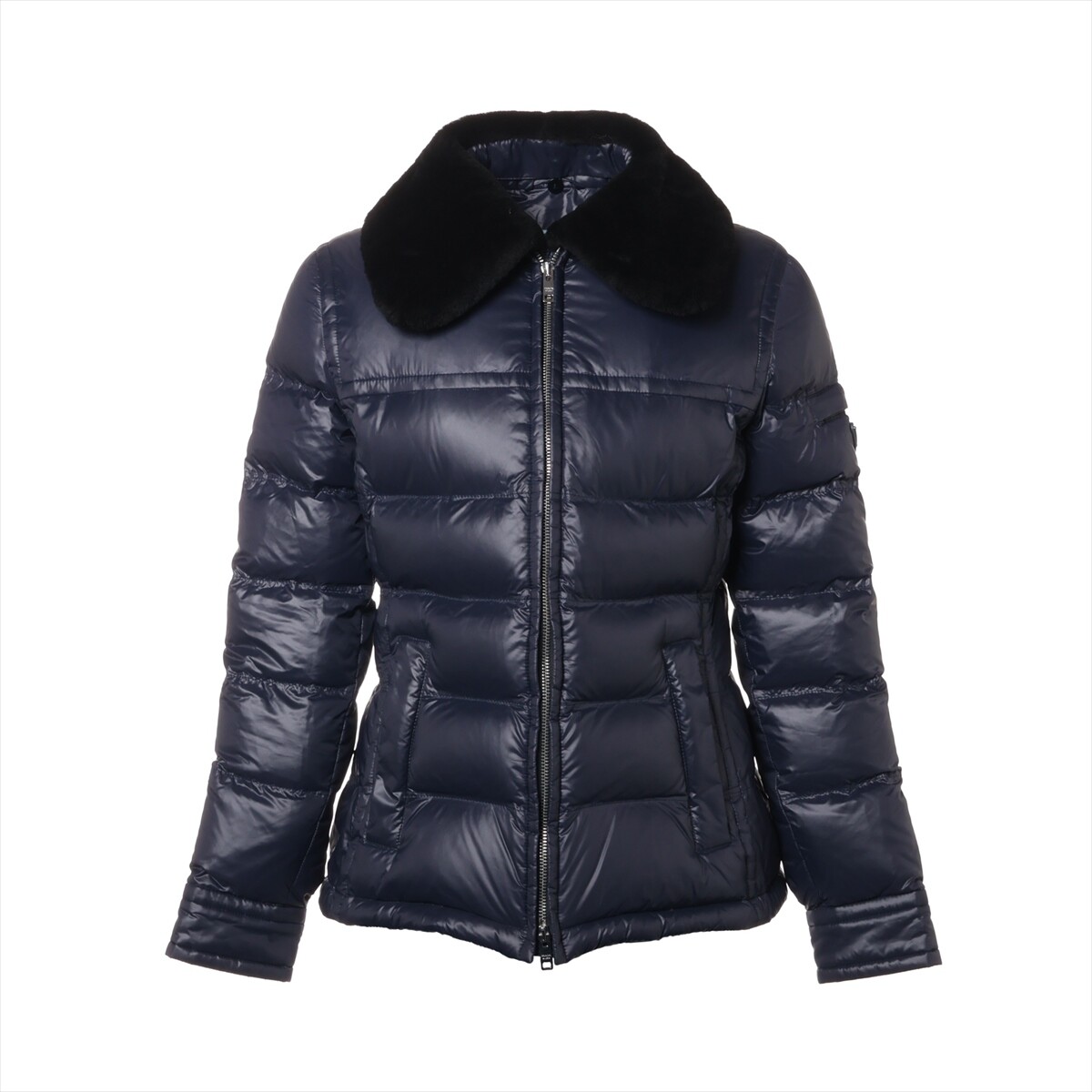 ★プラダ★ダウンジャケット(290796) Prada Triangle logo 21AW Nylon Down jacket 40 Ladies' Navy