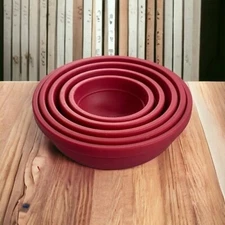 Measuring Bowls WILTON 5-pcs Red Silicone Prep Pinch Bowl Set Measuring Cups