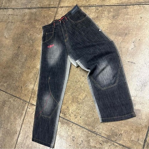 Men's Vokal 2 Tone Faded Black Classic Denim Pants NWT - Picture 6 of 7