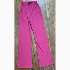 PrettyLittleThing Pink High Waisted Wide Leg Pants - Size 2