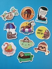 STICKERS x 10 SLOTH Glossy Large Vinyl Stickers Baby Sloth Sticker 3SL