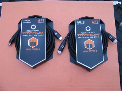 Brand New -  Celltronix Titanium 6ft Tangle Free Heavy Duty USB Cable Type C - 2