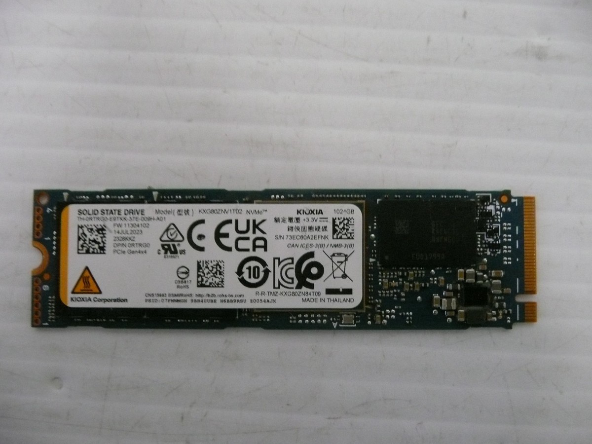 Kioxia 1TB NVMe M.2 SSD Gen4 SSD KXG80ZNV1T02 - 100% Health | eBay