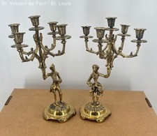 Vintage Figural Brass Gold Ornate Rococo Styl...