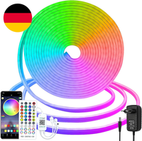 Cciland Neon Led Strip 10M, 24V Rgb Neon Streifen Mit Fernbedienung App Steuerun