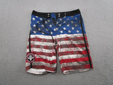 Affliction Swim Trunks Board Shorts American USA Flag Y2K Men 32 Unlined READ