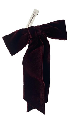 #ad Jennifer Behr Women#x27;s Hair Bow Barrette Velvet Burgundy NWT and Bag $89.73
