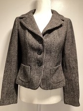Price Drop Ann Taylor B W winter tweed suit - blazer size 0; skirt size 2