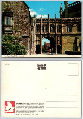 Chain Gate Wells Somerset England Medieval Architecture Postcard John Hinde