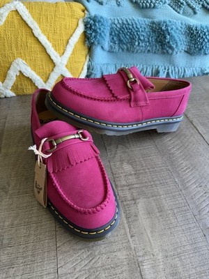 Dr Martens Adrian Snaffle Fuchsia Pink Nubuck Leather Loafers Size