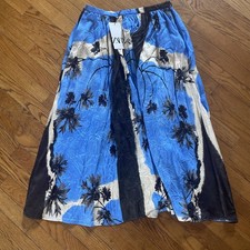ZARA ZW Collection Blue Creased Printed Midi Skirt Size M Bloggers Fave