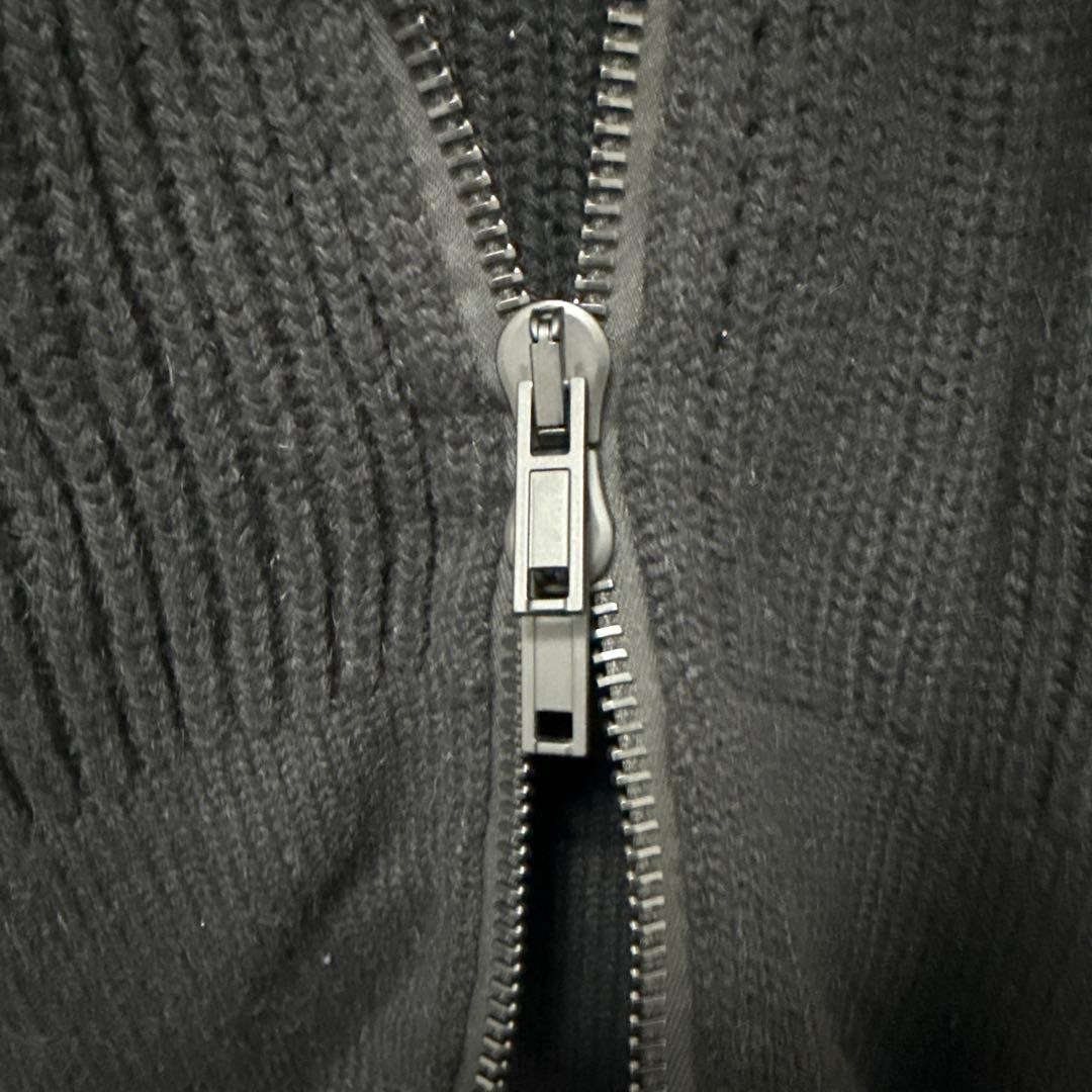 ANN DEMEULEMEESTER ドライバーズニット アルパカ　ダブルジップ Ann Demeulemeester Black Alpaca Double Zip Driver ANN