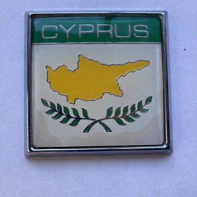 VINTAGE 1960s CYPRUS CAR BADGE, Enamel, by Renamel Of London.