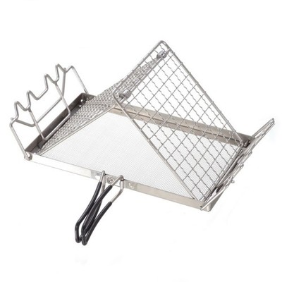 Foldable Bread Warmer Grill Rack Outdoor Cooking Stainless Steels Toaster Rack