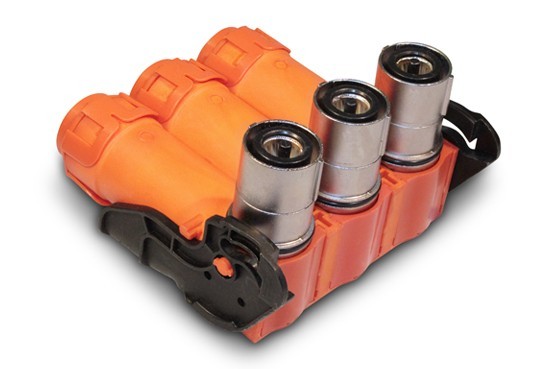 Conector EV de ángulo recto Amphenol PL283X-301-50-5 PowerLok 3 polos