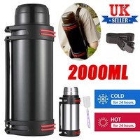 2L Thermos Flask Stainless Unbreakable Vacuum Handle Drinks Bottle Leak-Proof UK