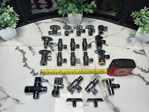 20 QTY! BULK- Angle Stop Valve Compression Loose Key Security Shut Off Valve NEW