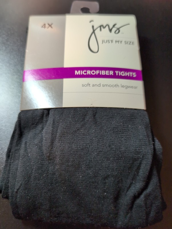 Just My Size 4X Microfiber Tights Nylon & Spandex New Black Soft Smooth Legwear