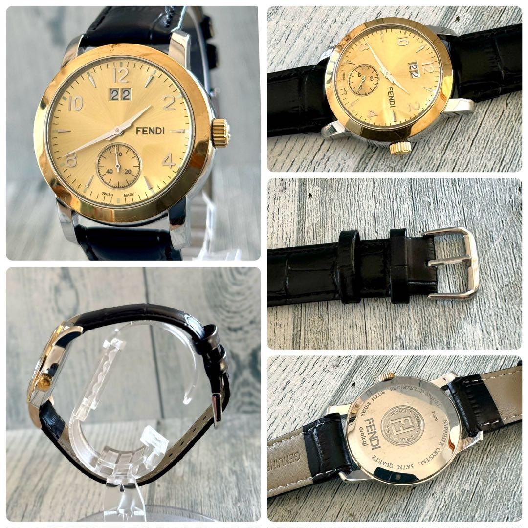 FENDI Watch 2100G Gold Round Men's Fendi,18806 thumbnail 2